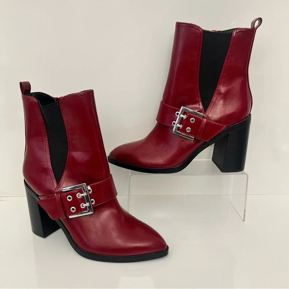 Dolce Vita Bria Red Harness Ankle Boots Womens 10 - Picture 3 of 13